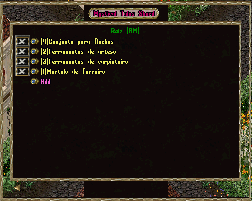 Página 'raiz' do sistema de Craftmenu