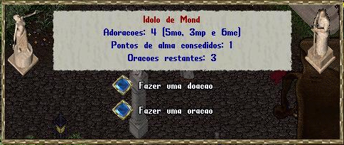 Painel de controle de um idolo