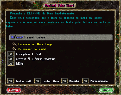Adicionando condições especiais