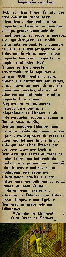 Aran Arcor divulgando a informação